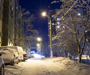 snow-covered street