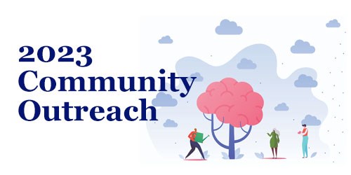 Community Outreach graphic of people and trees